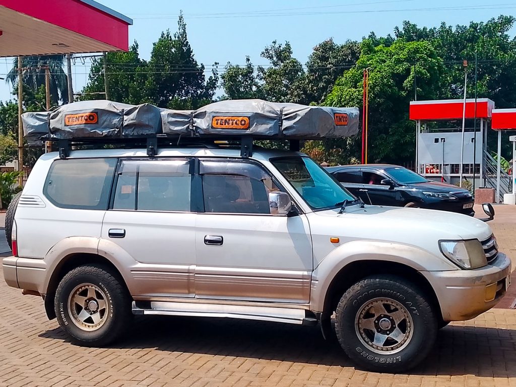 4x4 Land Cruiser Prado TX/TZ with 2 Rooftop Tents and Camping Gear - Self Drive Safari Rental East Africa - 4x4-land-cruiser-prado-tx-tz-with-2-rooftop-tents-4x4-rooftop-tent-cars-for-self-drive-uganda-jinja